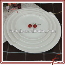 set of 4 white round ceramic plate